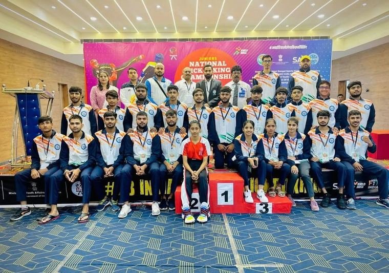 Athletes on the winners' podium